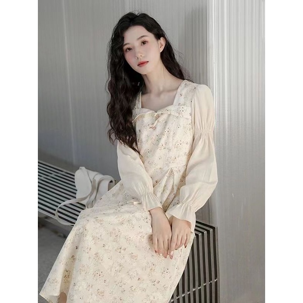 Váy liền hoa mẫu mới 23 năm, dáng dài vừa phải tuyệt đẹp ngọt ngào