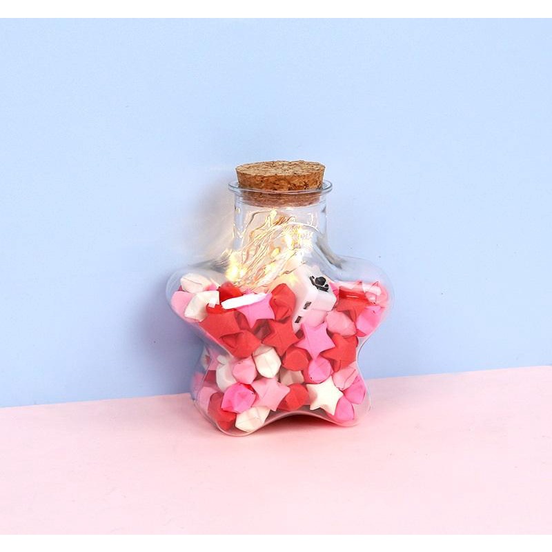 Lọ Điều Ước Ngôi Sao Năm Cánh Có Đèn Sao Giấy