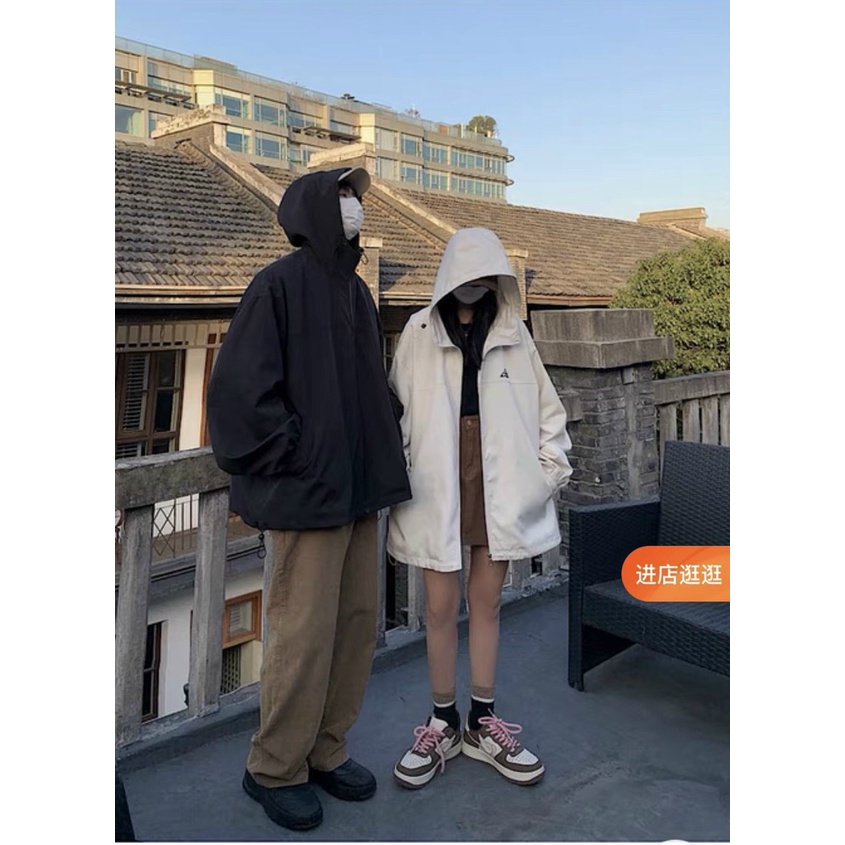 Áo Khoác Dù Nam Nữ Có Mũ Trùm Thiết Kế Vải 2 Lớp Thêu Logo Cao Cấp
