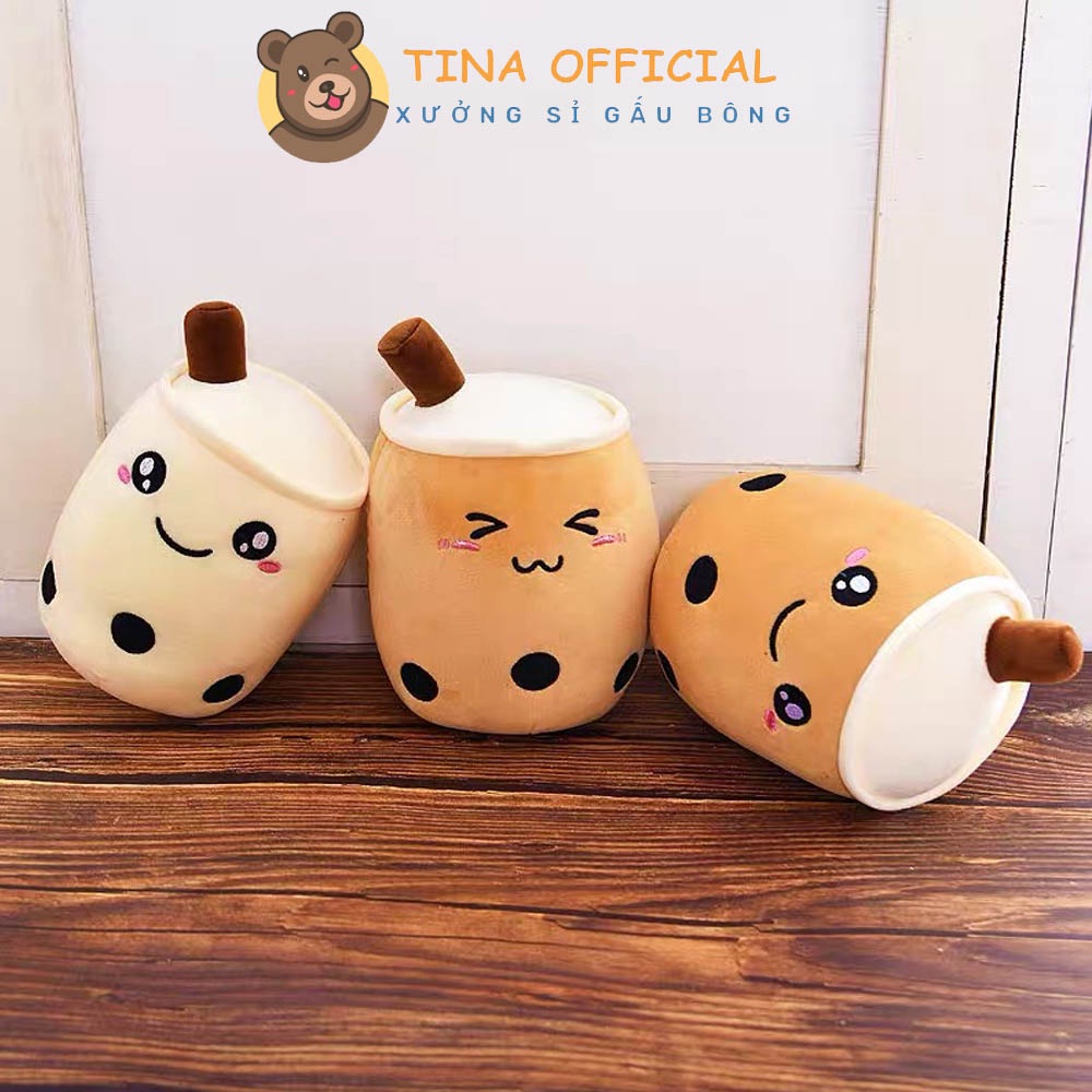 Gấu bông Trà Sữa Baby mini, gối ôm siêu dễ thương, thú nhồi bông nhiều màu 35 cm TINA OFFICIAL