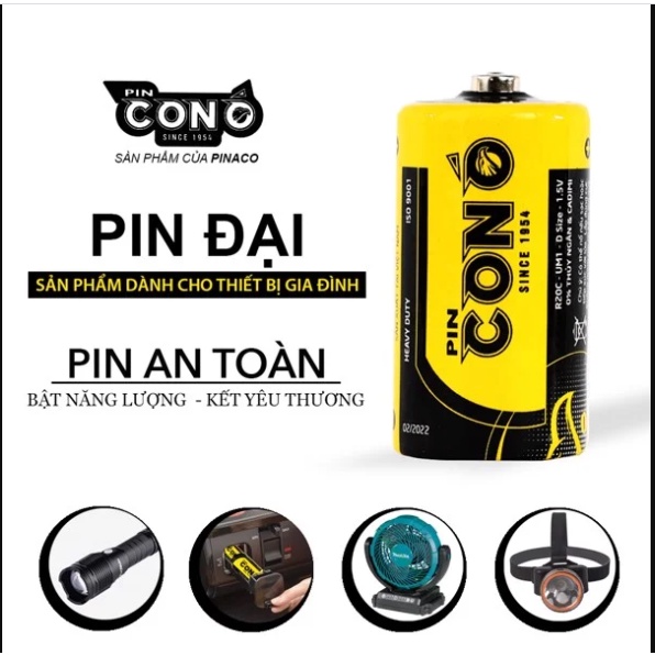 Vĩ 2 viên Pin Con Ó đa dụng PVC R20C - Size D