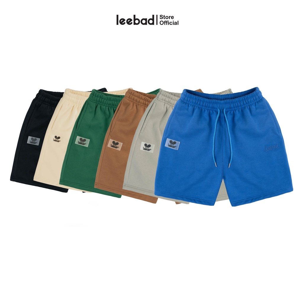 Quần short nỉ nam nữ thêu local brand Leebad LB001