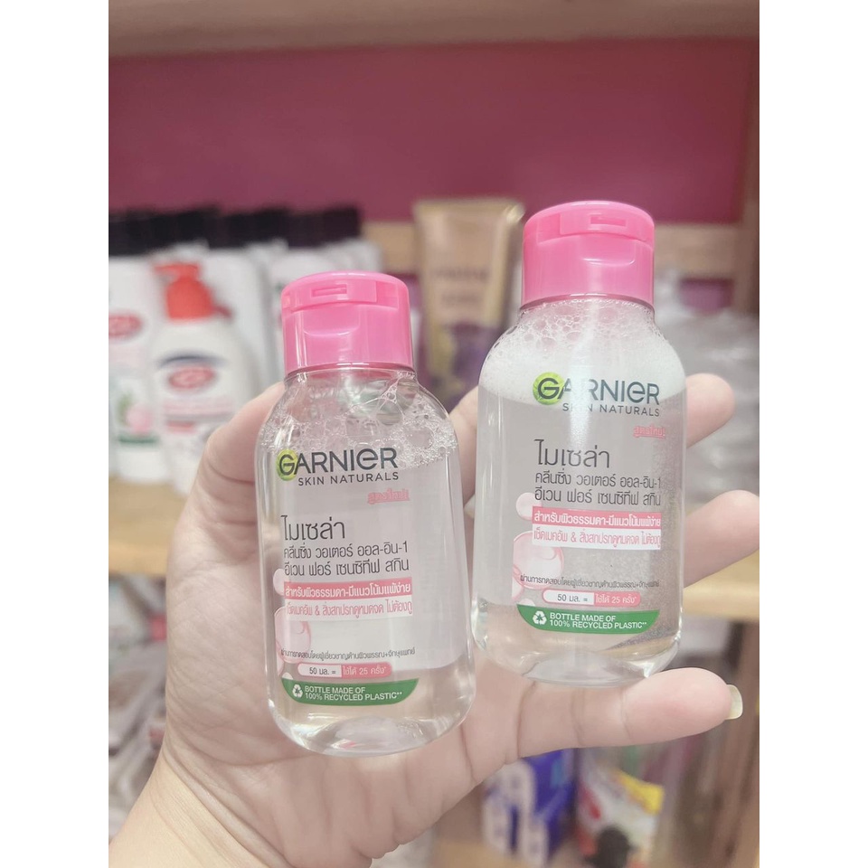 Nước tẩy trang GARNIER MICELLAR CLEANSING​ WATER tẩy sạch êm dịu cho mặt-mắt-môi 50 ml