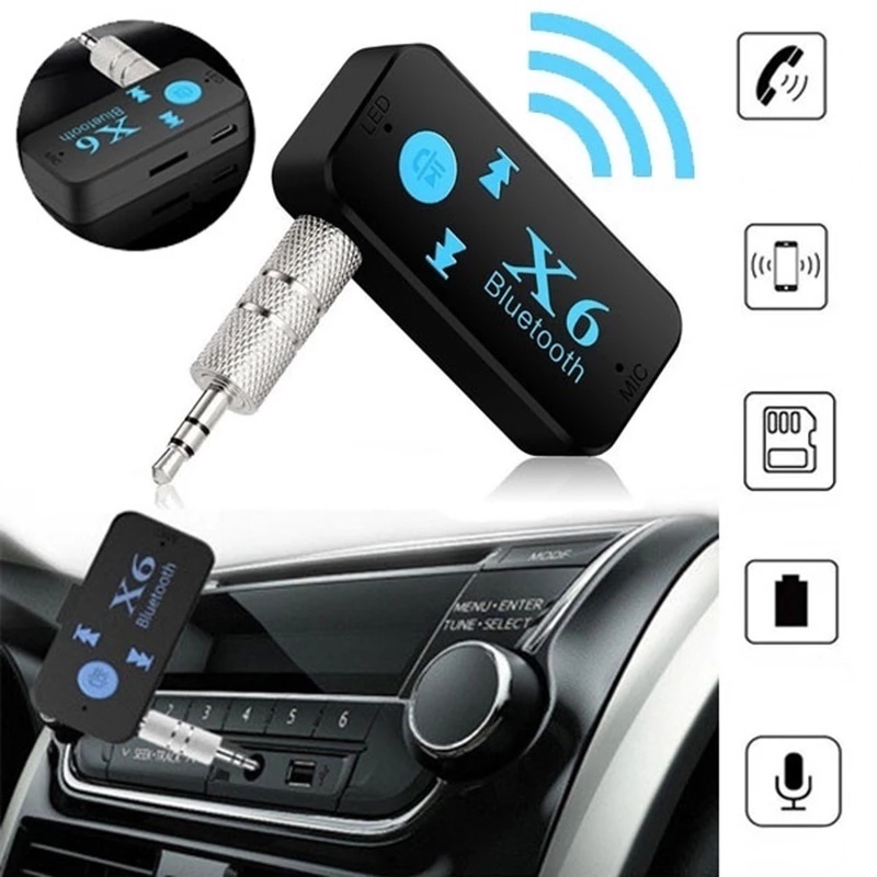 Bộ Chuyển Đổi Âm Thanh HIFI 3.5mm AUX Stereo Bluetooth 5.0 Cầm Tay Cho TV PC X6