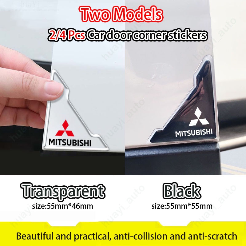 Set 2 / 4 Miếng Dán Góc Cửa Xe Hơi mitsubishi Màu Đen Chống Va Chạm / Trầy Xước Cho Attrage Mirage G4 Triton Xpander Pajero Lancer