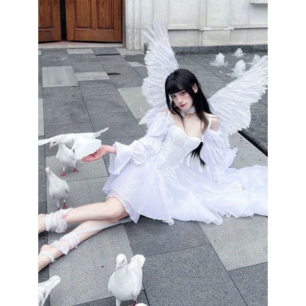 Bộ Áo Tay Phồng + Chân Váy Lưới Lưng Cao Thời Trang Mùa Xuân Mới 2023 Cho Nữ