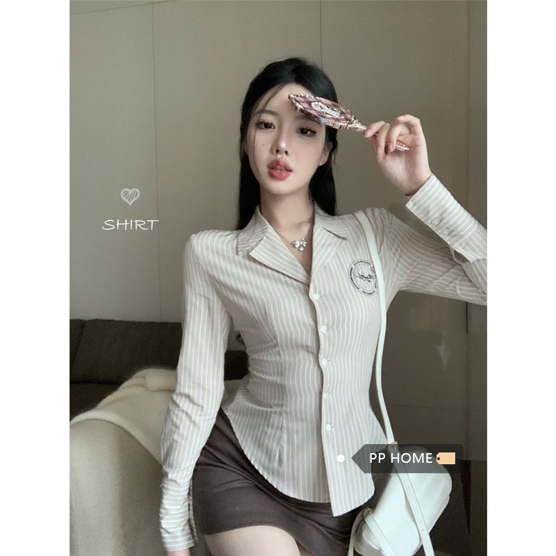Set Áo Sơ Mi Kẻ Sọc Phối Chân Váy Thời Trang 2023 Cho Bé Gái