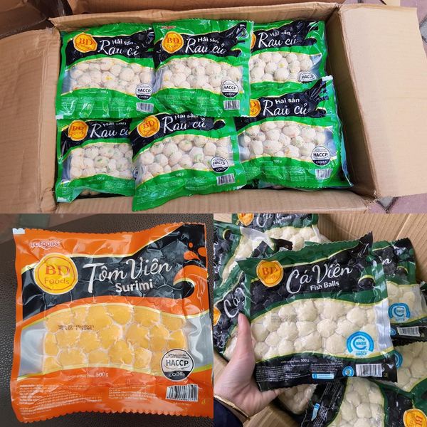 Viên thả lẩu cá/tôm/hải sản/bò 500gr hàng Cty ATVSTP