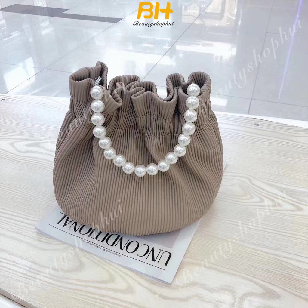 Túi Đeo Chéo Da PU Đính Ngọc Trai Thời Trang Dành Cho Nữ