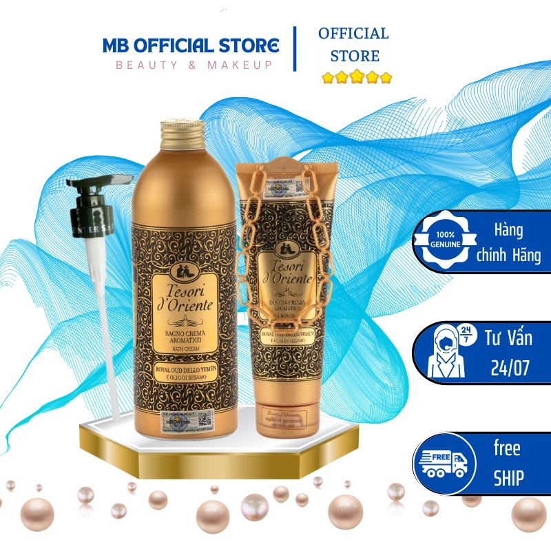[HÀNG CHÍNH HÃNG] Sữa Tắm Nước Hoa Ý Tesori d'Oriente Hoàng Gia Yemen Chai Màu Vàng - Tắm Xích 250ml - 500ml