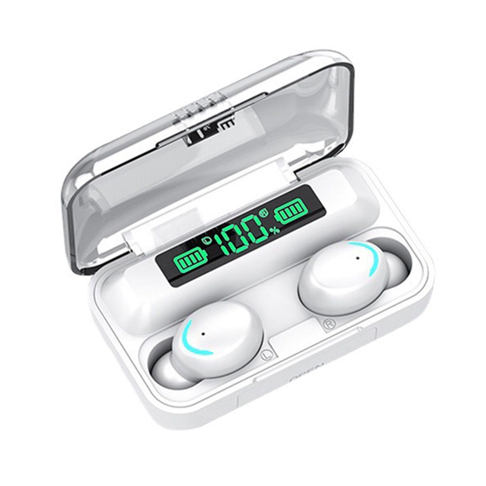 Tai Nghe Bluetooth Không Dây F9-5C Tws Màn Hình Kỹ Thuật Số Chống Nước Dung Lượng Lớn
