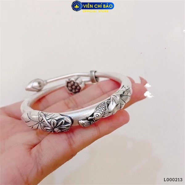 Kiềng tay lý ngư liên hoa new (có charm) chất liệu bạc Thái 925 thời trang phụ kiện trang sức nữ Viễn Chí Bảo L000213