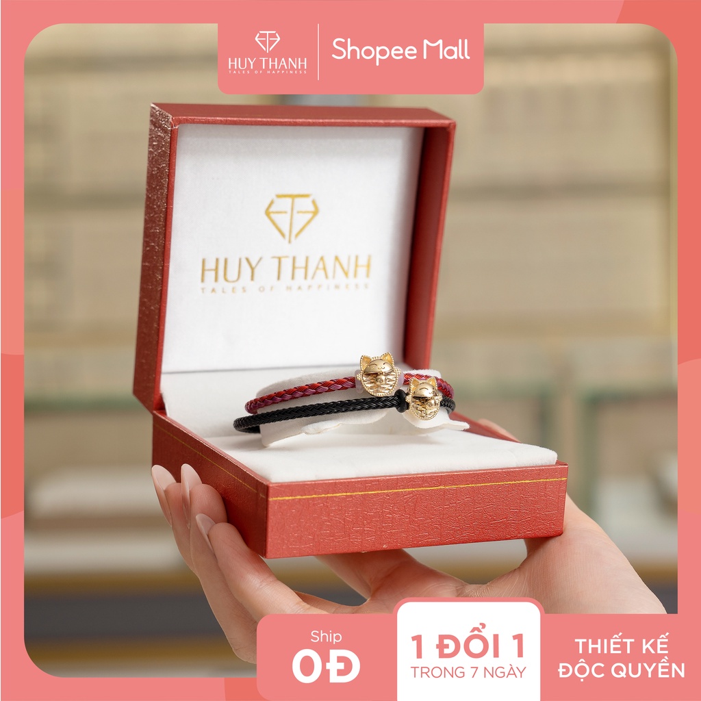 Vòng tay Mèo Đại Cát Lớn Vàng 14k LLF242 Huy Thanh Jewelry