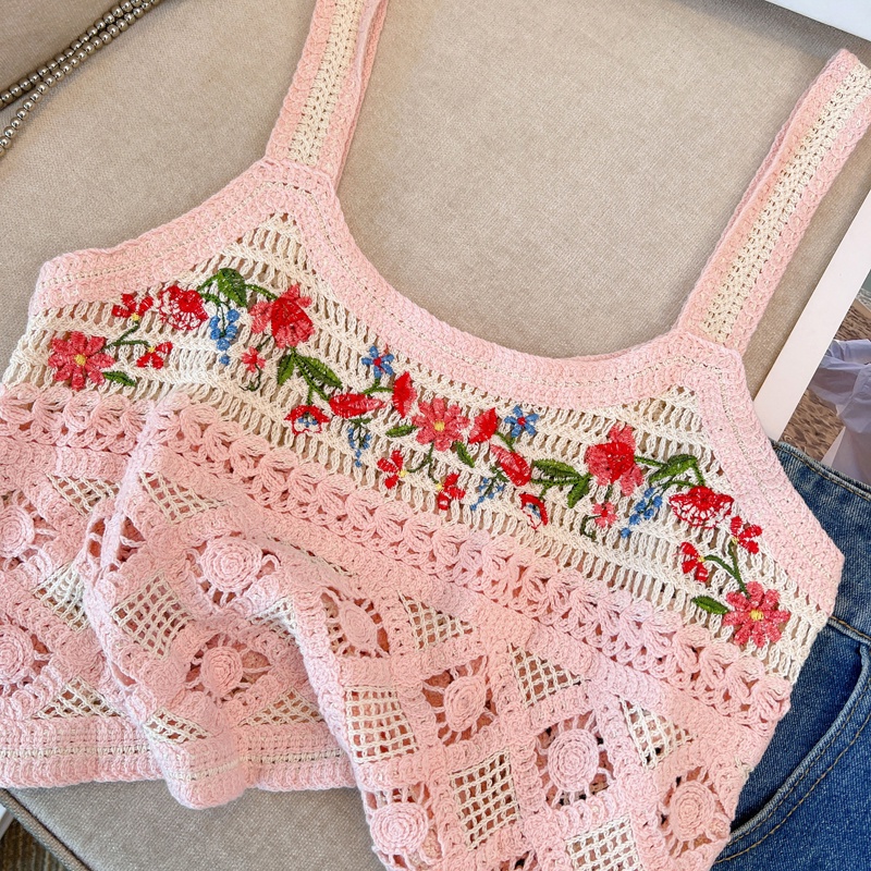 Áo Hai Dây Thêu Hoa Phong Cách Cổ Điển Mùa Hè Mới Cho Nữ