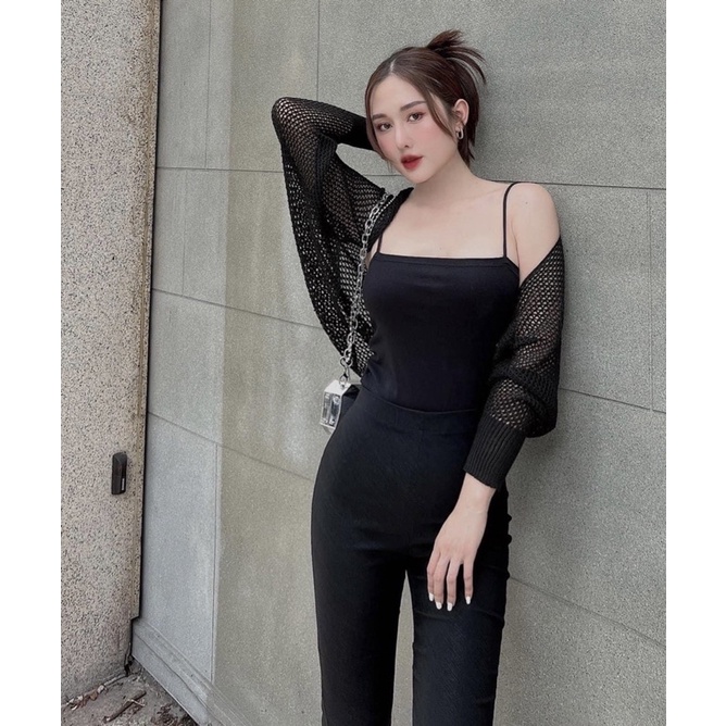 Áo khoác cardigan len lưới