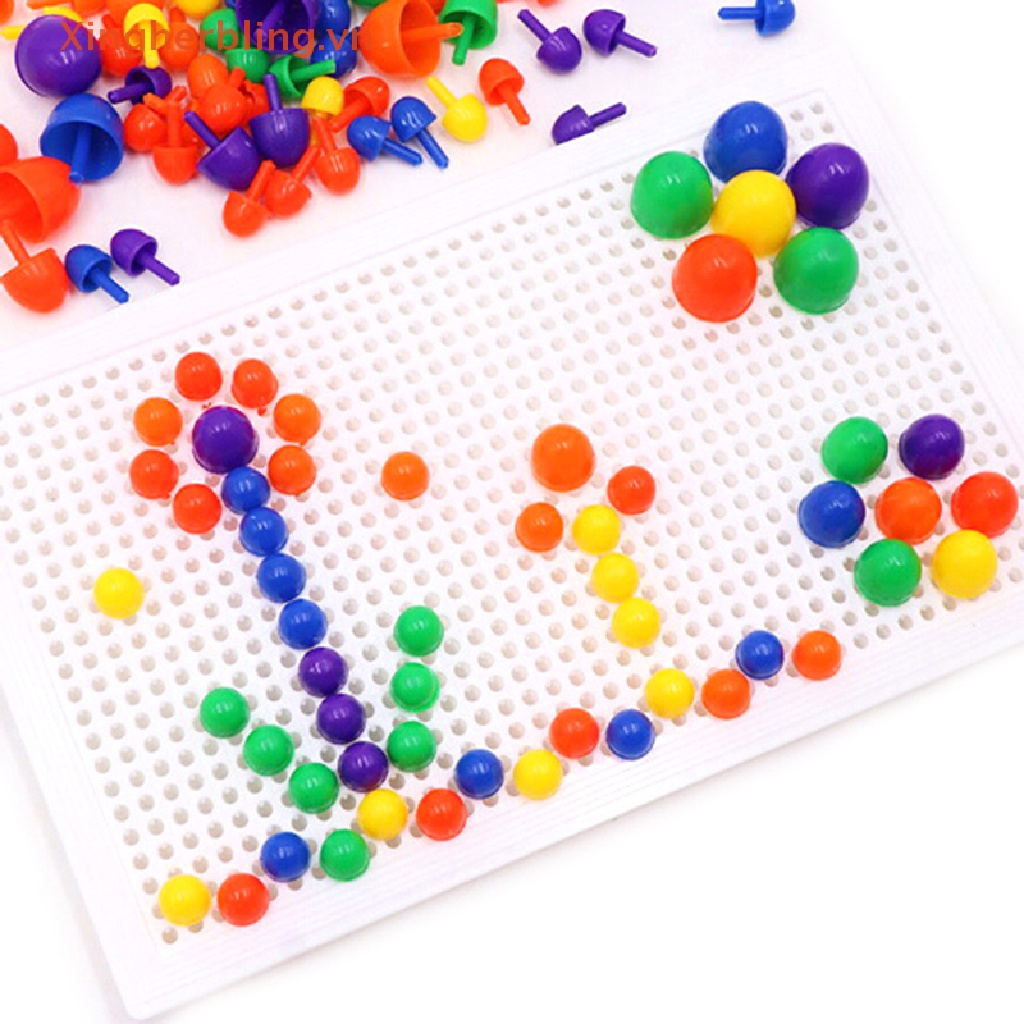 1 Bộ Bảng Đồ Chơi Xếp Hình Nấm Bằng Nhựa Cho Bé