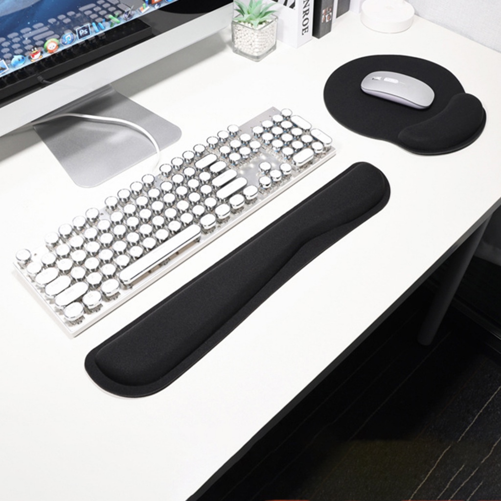 1 Bộ Đệm Cổ Tay Bằng Cao Su Siêu Mềm Thoáng Khí Chống Mài Mòn Chống Thấm Nước Thiết Kế Hình Hoa Hướng Dương Kèm Bàn Phím Cho Văn Phòng