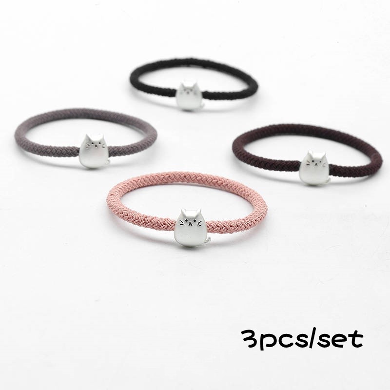 Dây Buộc Tóc Cao Su Họa Tiết Dễ Thương Phong Cách Hàn Quốc Cho Cặp Đôi