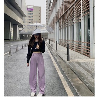 Quần tây suông Tím Pastel (Q68) –  HÀNG ORDER 