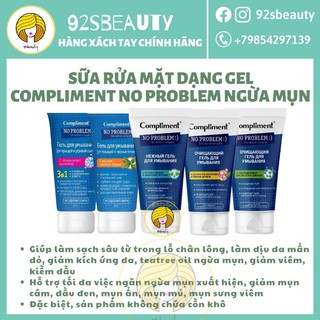 Sữa rửa mặt Compliment No Problem dạng gel ngừa mụn