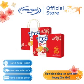 Hộp bánh tết tipo miniroll cake hương dâu 396gr