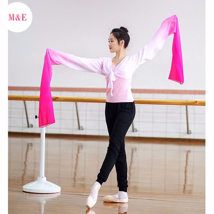 Bộ Trang Phục Biểu Diễn Múa Sân Khấu Tây Tạng Bằng Chiffon Tay Áo Lật Màu Gradient Cho Nữ