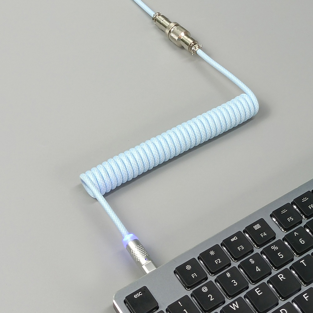 Dây Cáp Truyền Dữ Liệu Xoắn Ốc Type-C Sang USB Cho Bàn Phím Cơ