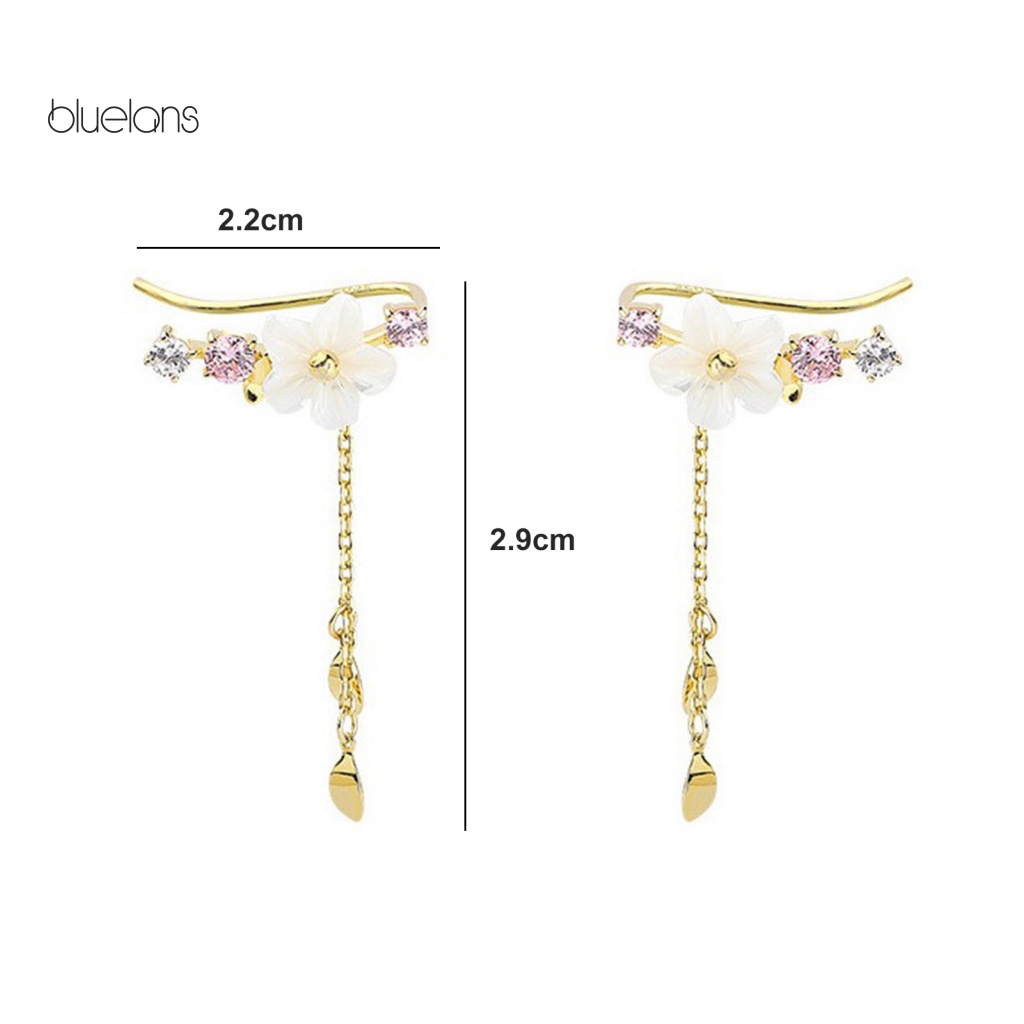 1 Cặp Bông Tai Đính Đá Hình Hoa / Vỏ Sò Thời Trang