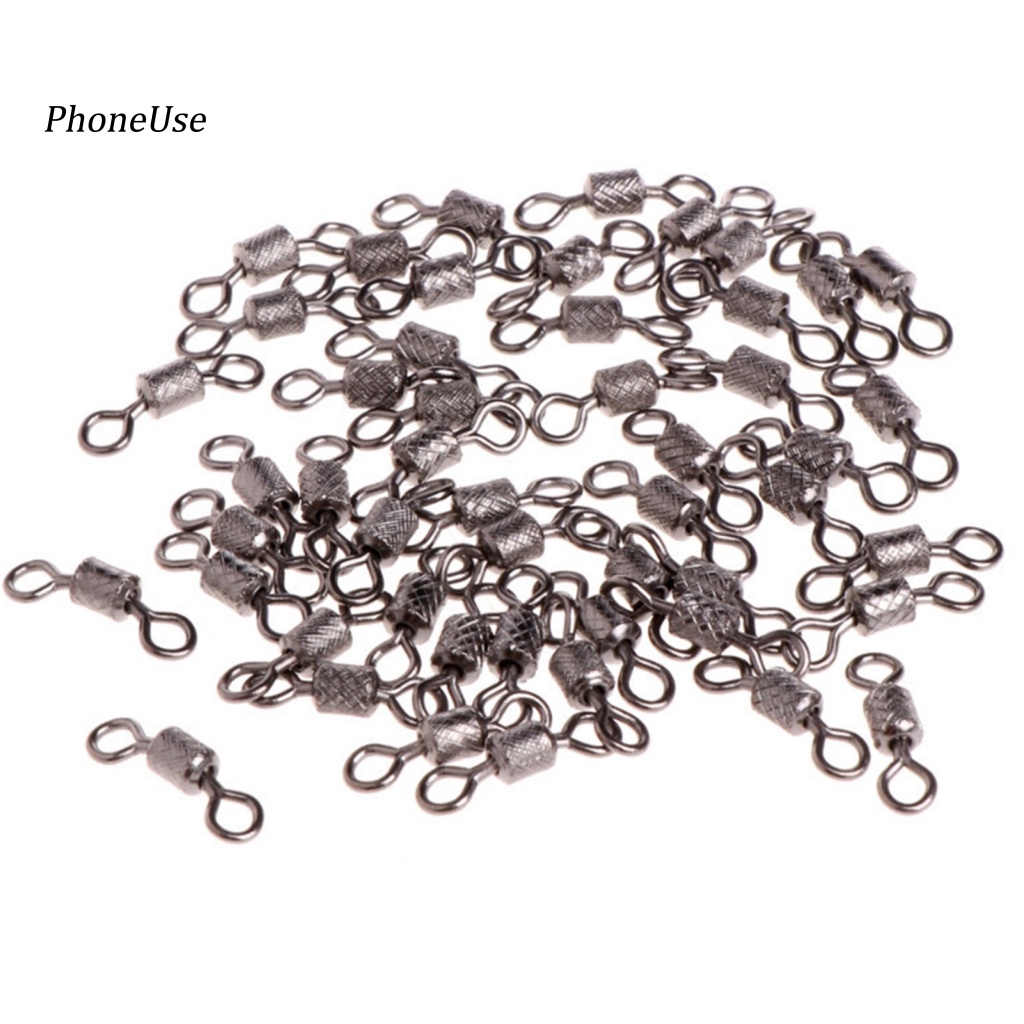 Bộ 50 Khoen Móc Câu Cá Hình Số 8 Bằng Kim Loại PU Chuyên Dụng