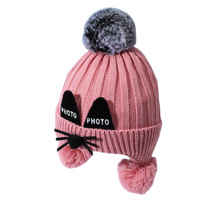 Bololo Mũ Len Dệt Kim Giữ Ấm Tai Thời Trang Thu Đông Cho Bé 0-10 Tuổi