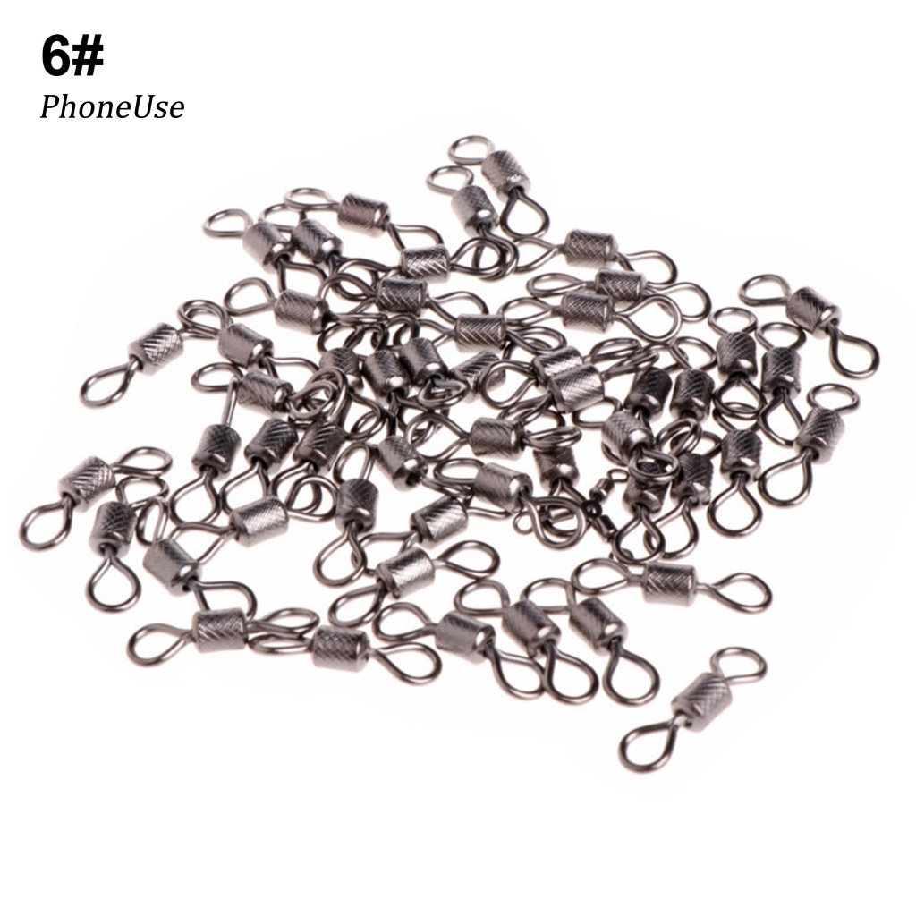 Bộ 50 Khoen Móc Câu Cá Hình Số 8 Bằng Kim Loại PU Chuyên Dụng