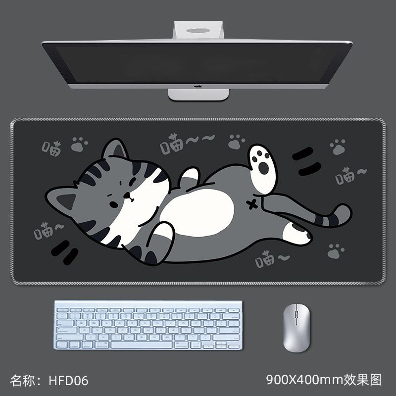Tấm Lót Chuột Bàn Phím Máy Tính Chống Trượt In Hình Mèo Hoạt Hình Dễ Thương