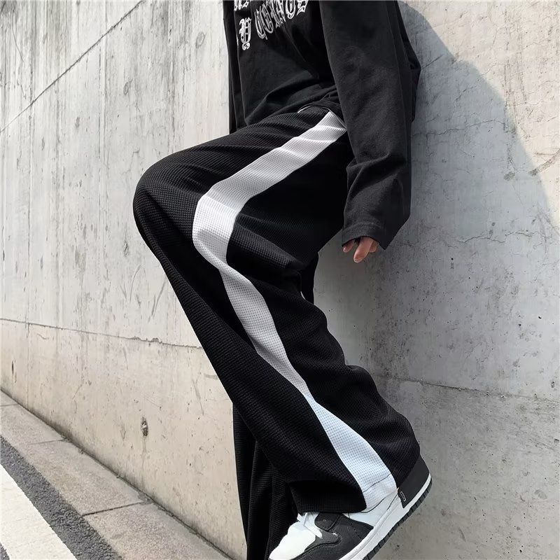 Quần ống rộng Họa Tiết Kẻ Sọc Nhiều Màu Thời Trang Mùa Thu Cho Nam