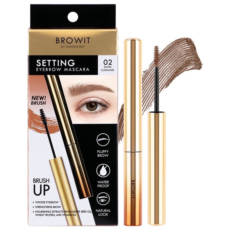 Mascara chân mày Nongchat Setting Eyebrow, chống nước, không vón cục - Mascara định hình chân mày No