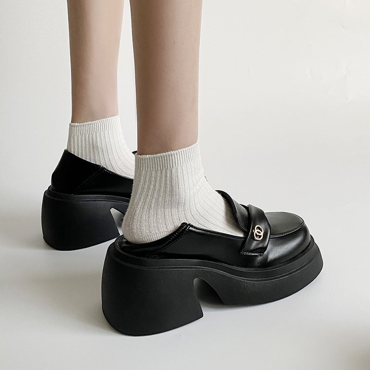 Giày Cao Gót Mũi Tròn Màu Trơn Thiết Kế Thoải Mái Thời Trang