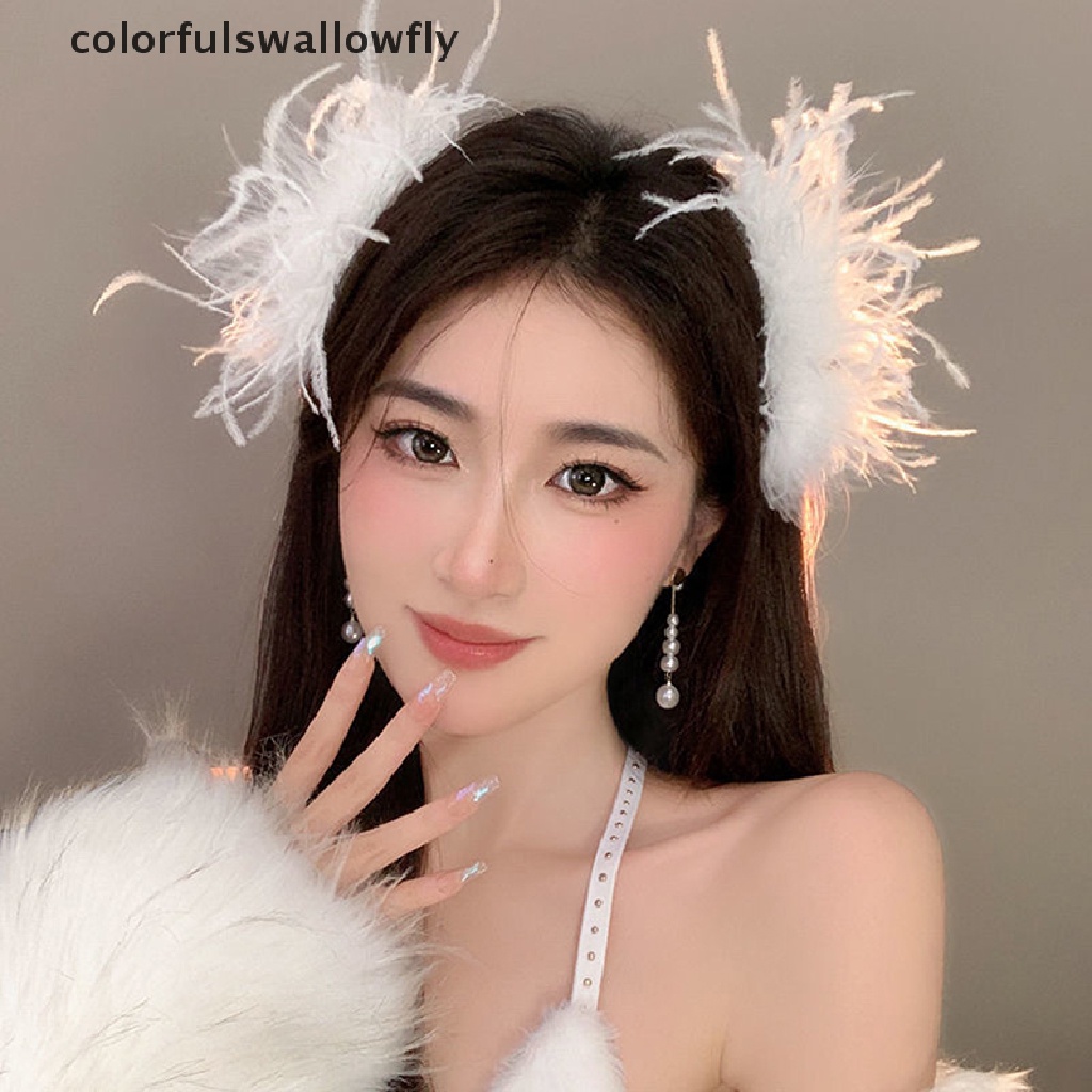 Kẹp Tóc Hình Lông Vũ Màu Trắng Ngọt Ngào Cho Cô Dâu