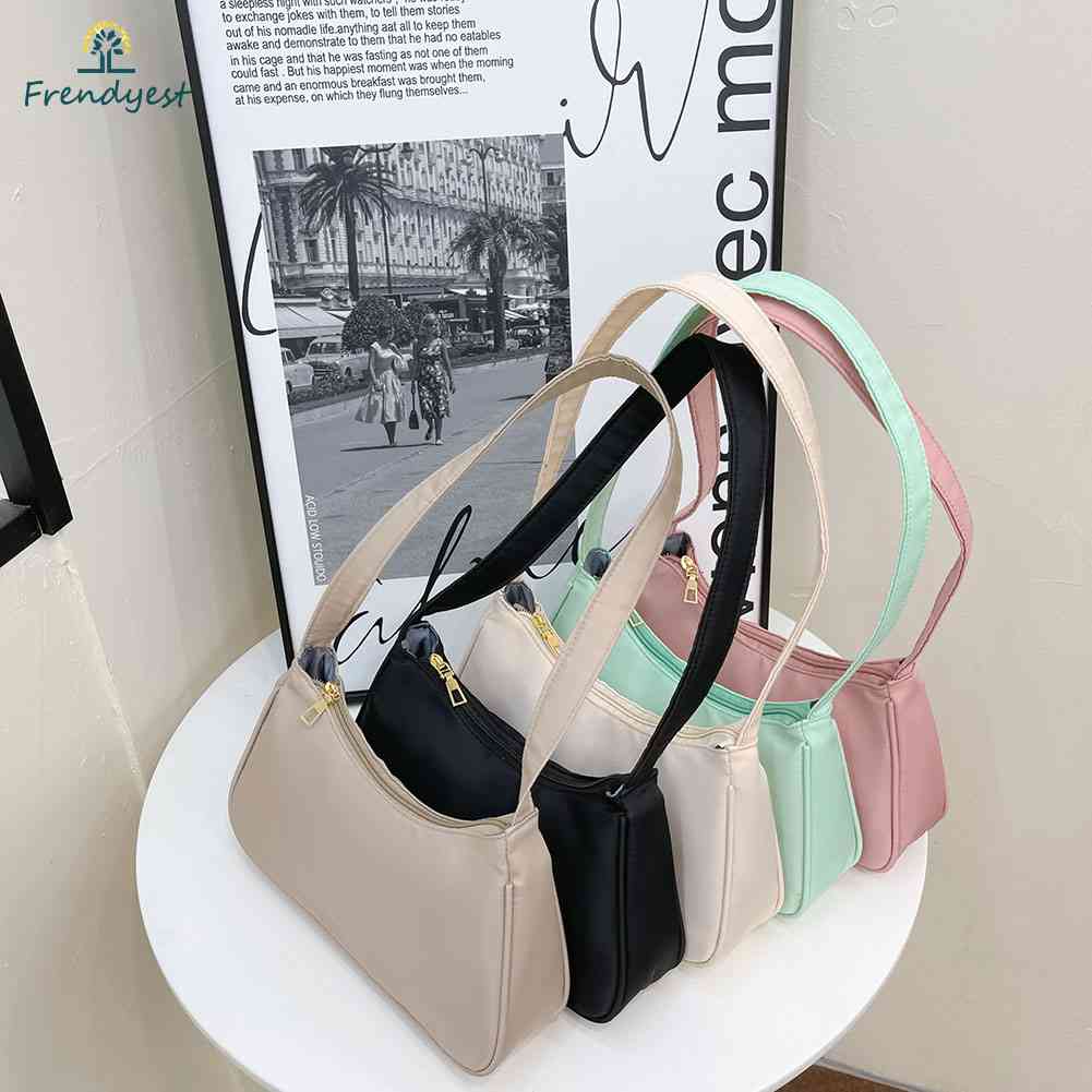 Túi Xách Đeo Vai / Kẹp Nách Chất Liệu Nylon Màu Trơn Thời Trang Cho Nữ