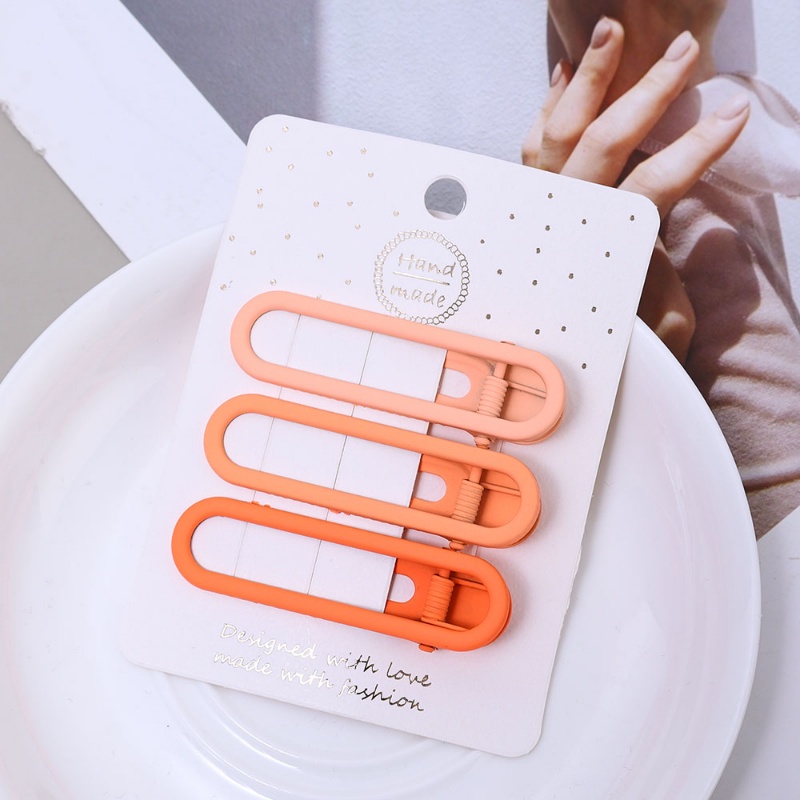 Set 3 Kẹp Tóc Mỏ Vịt Rỗng Một Mảnh Màu Kẹo Trang Trí Hàn Quốc Ngọt Ngào Cho Bé Gái