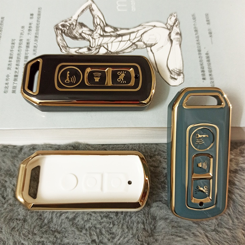 Vỏ Bọc Chìa Khóa Điều Khiển Từ Xa 3 Nút Bằng Silicon TPU Mềm Cho Xe Máy Honda PCX-150 SH 125 ADV 150 PCX 150