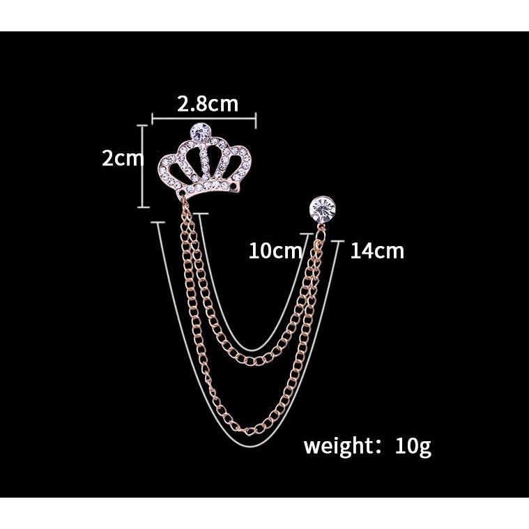 Ghim cài áo EFAN hình vương miện đính đá thời trang Hàn Quốc cho nam