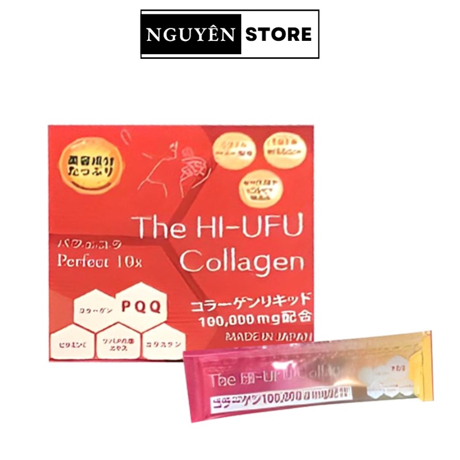 Nước Uống The HI-UFU Collagen 100000mg, Bổ Sung Collagen, Làm Đẹp Da & Chống Lão Hóa - Hộp 10 Gói [ Auth - Nhật Bản ]