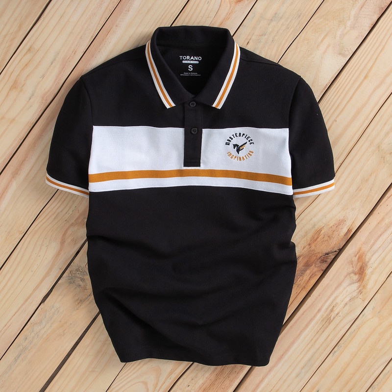 Áo polo nam TORANO, ngắn tay, form chuẩn, phối màu color-block DSTP605