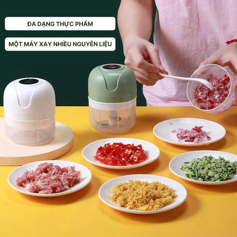 Máy Xay Thịt Mini Đa Năng Máy xay thịt bổ sung thức ăn cho bé bằng điện sạch sẽ và hợp vệ sinh, dễ lau chùi