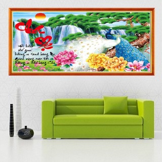 Tranh đính đá cha mẹ KT:75x50cm,tranh chưa đính và chưa khung