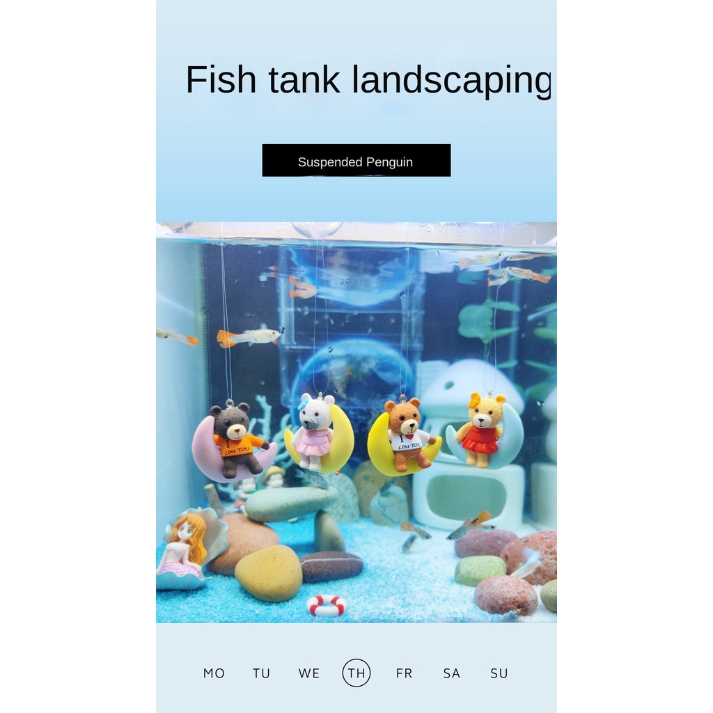 Quả Bóng Nổi Hình Mặt Trăng Gấu Trang Trí Bể Cá Cảnh Dưới Nước