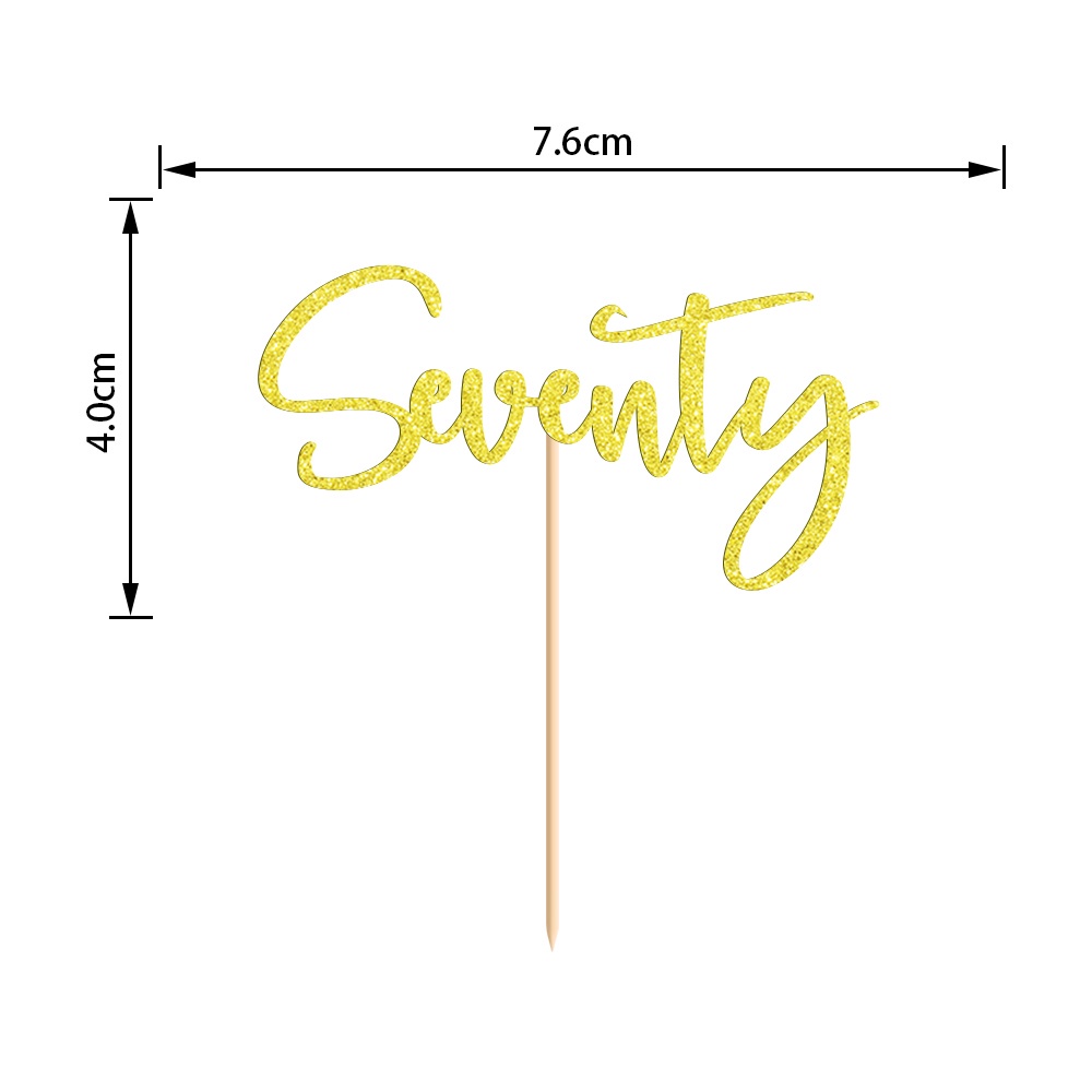 Bộ 24 trang trí bánh cupcake long lanh sinh nhật lần thứ 70