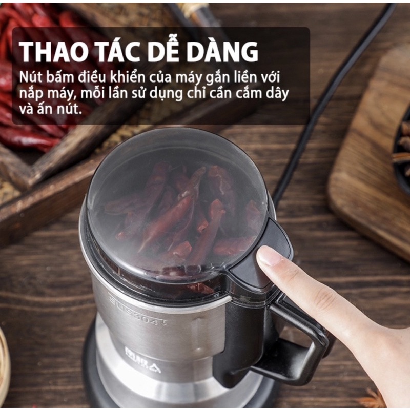 Máy xay đa năng xay mịn cả đậu, hạt khô cứng, tiêu, gia vị, thịt, cá
