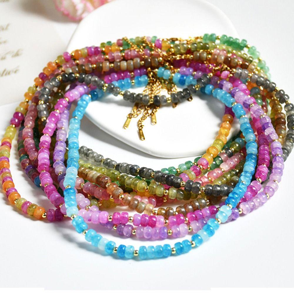 Vòng cổ Mạ Vàng y2k WMES15H Đính Đá Quý Nhân Tạo Sang Trọng Thời Trang Dành Cho Nữ|Chuỗi Hạt Đeo Tay Bằng Thép Không Gỉ Thiết Kế Đơn Giản Thời Trang