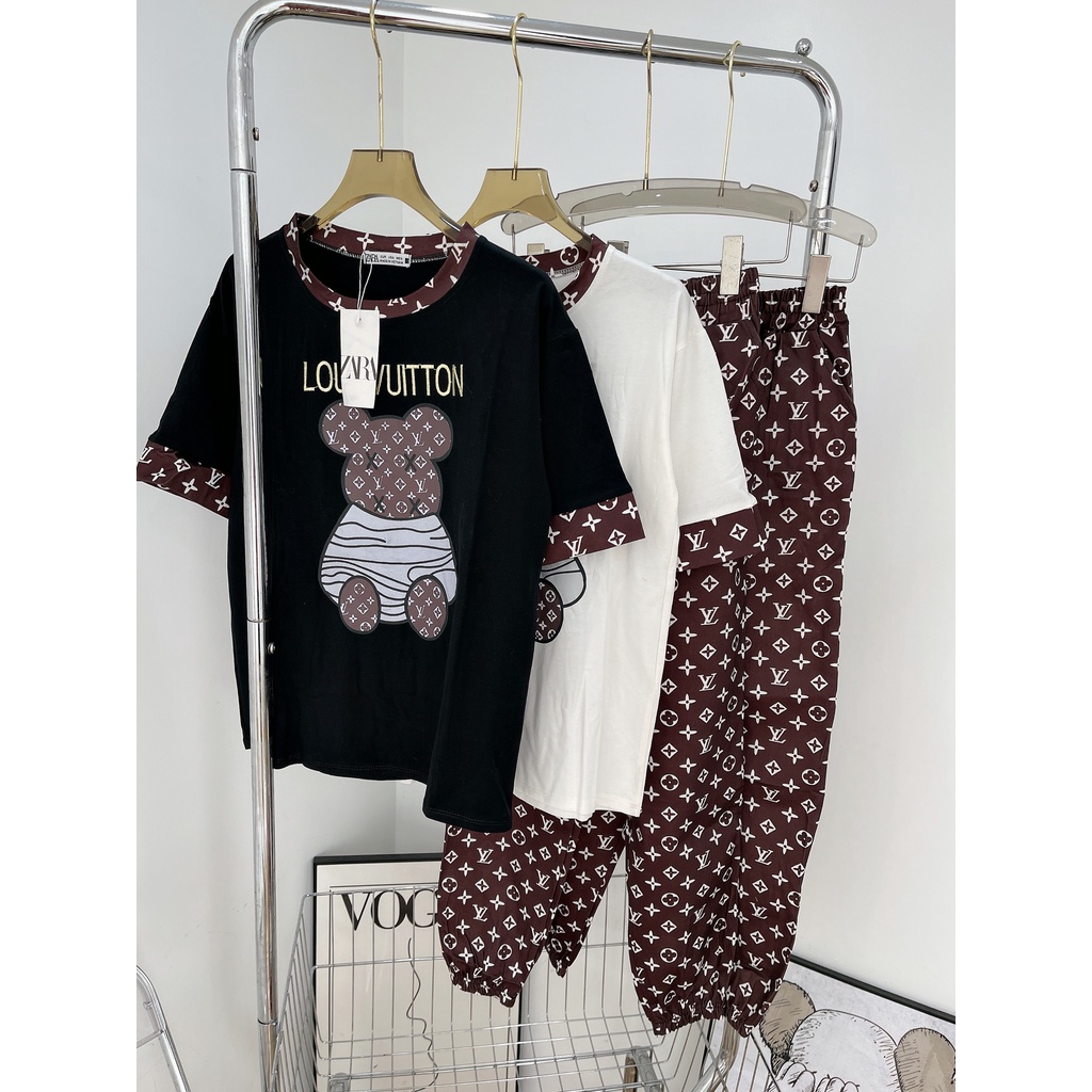 Set Bộ Áo Thun Nữ Cộc Tay Kèm Quần Jogger Nữ Ống Rộng Bo Gấu Dáng Thụng Set đồ nữ xinh mặc đi chơi siêu xinh