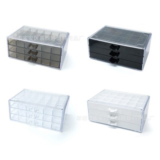 Khay 3 tầng đựng phụ kiện nail trang sức đá charm mica